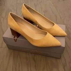Crown Vintage Yellow Pointed Block Heels